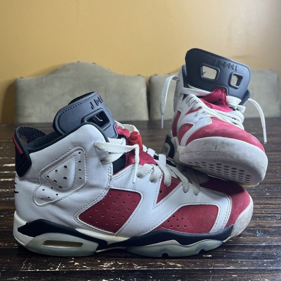 Nike Air Jordan 6 Retro Carmine 2015 GS Size 5.5Y 384665-160 Pre-owned